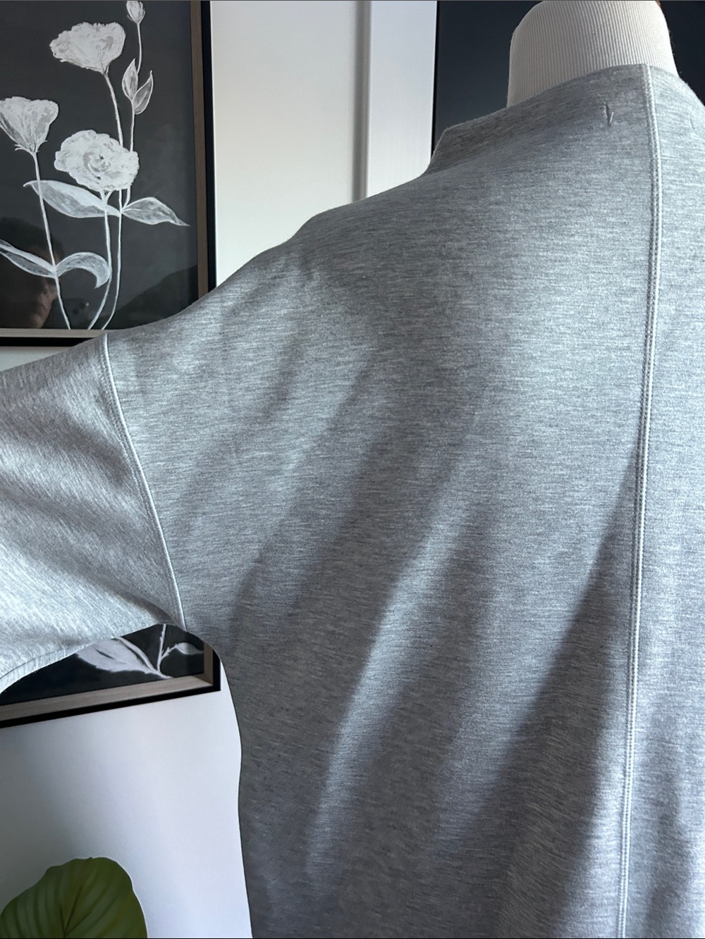 🌺 L Minimalist Gray Long Sleeve boxy baggy sweatshirt Knit Dress - Picture 9 of 11